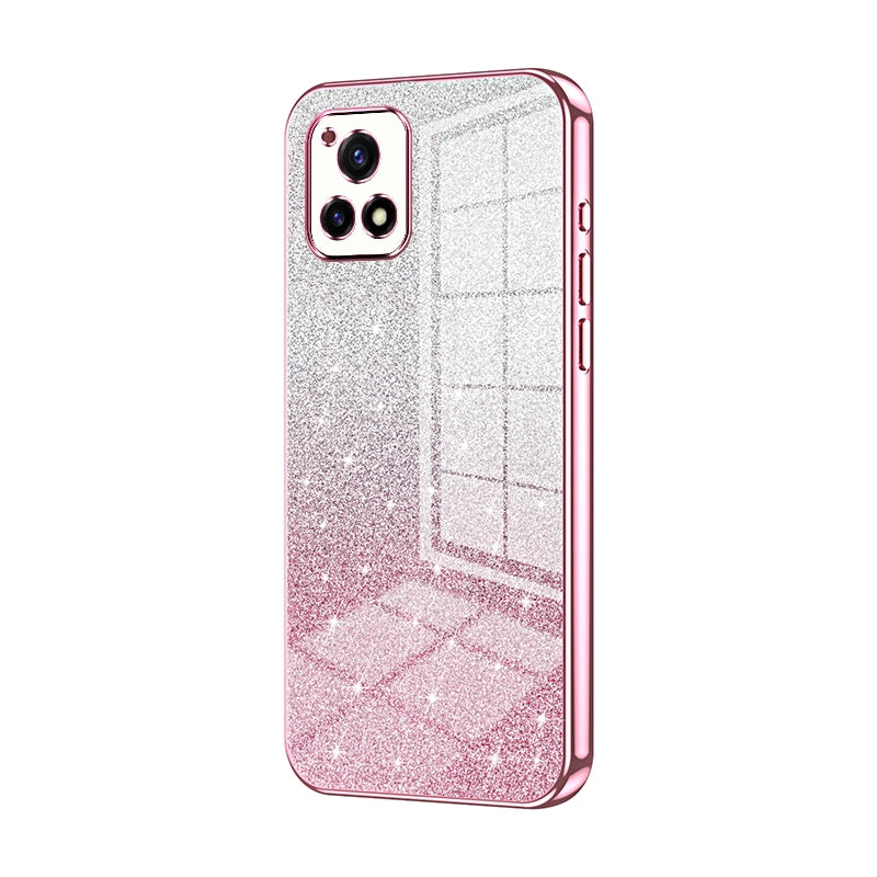 For vivo Y52s T1 Luxurious Electroplated Gradient Glitter Powder Case - Enhanced Lens Protection