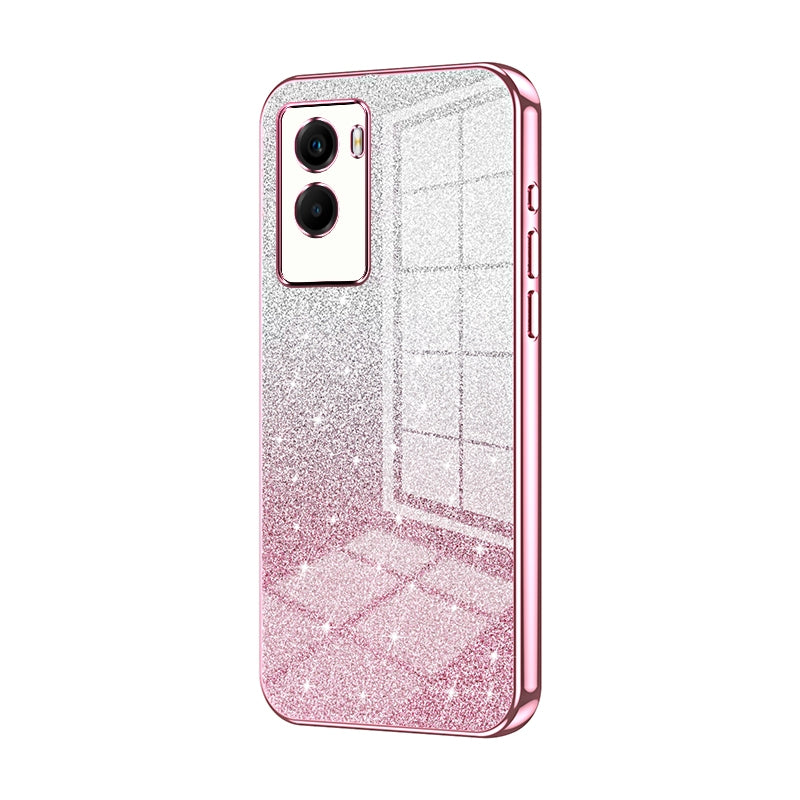 For vivo Y72t Luxurious Electroplated Gradient Glitter Powder Case - Enhanced Lens Protection