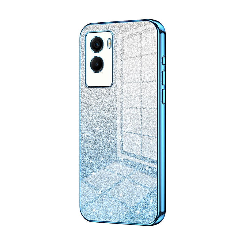 For vivo Y72t Luxurious Electroplated Gradient Glitter Powder Case - Enhanced Lens Protection