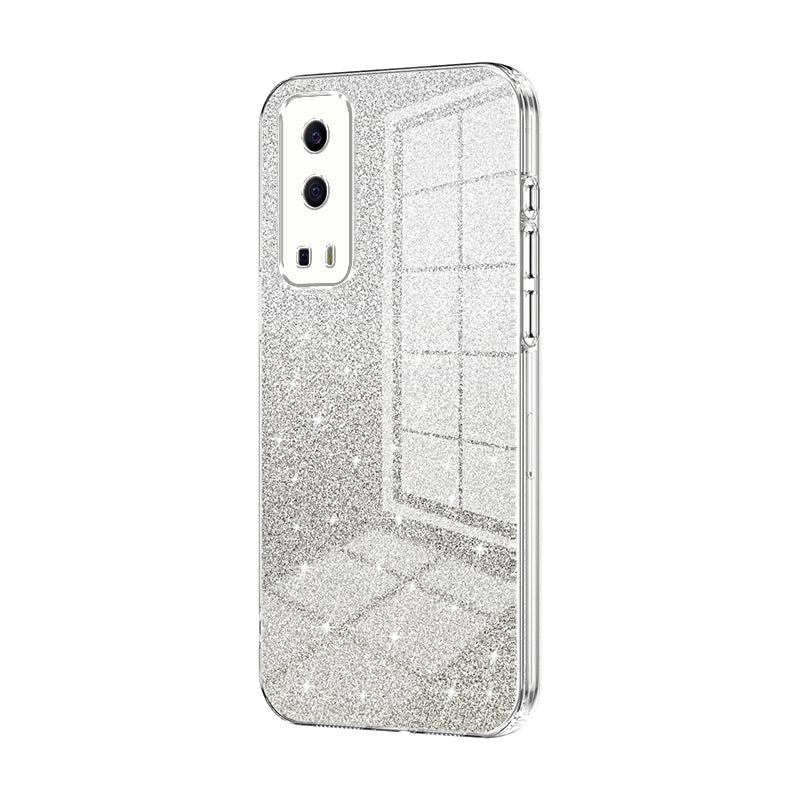 For vivo Y75s Luxurious Electroplated Gradient Glitter Powder Case - Enhanced Lens Protection