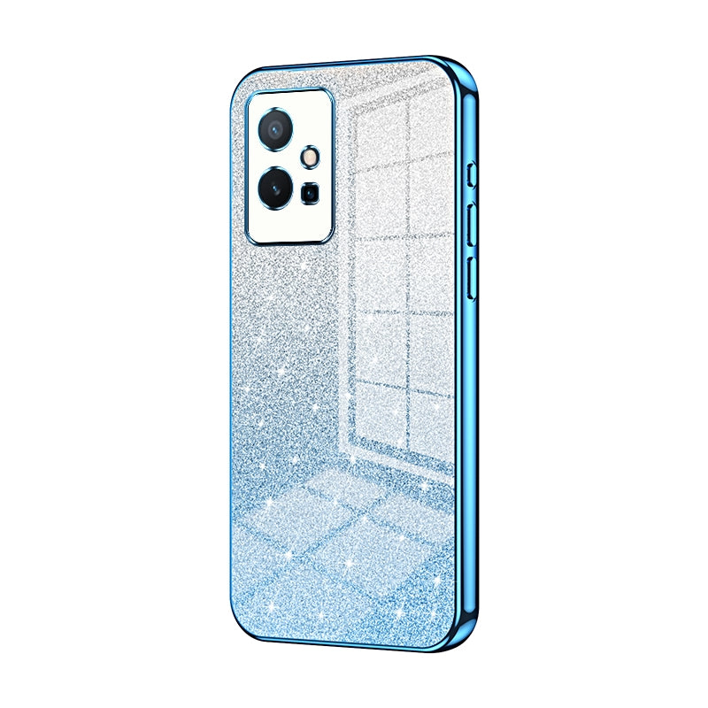 For vivo Y75 5G Luxurious Electroplated Gradient Glitter Powder Case - Enhanced Lens Protection