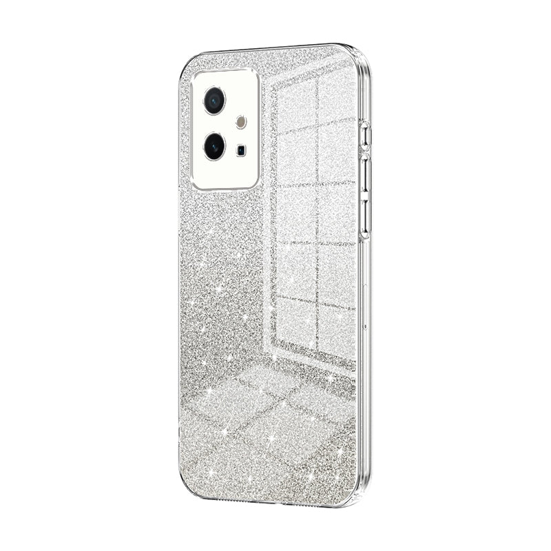 For vivo Y75 5G Luxurious Electroplated Gradient Glitter Powder Case - Enhanced Lens Protection