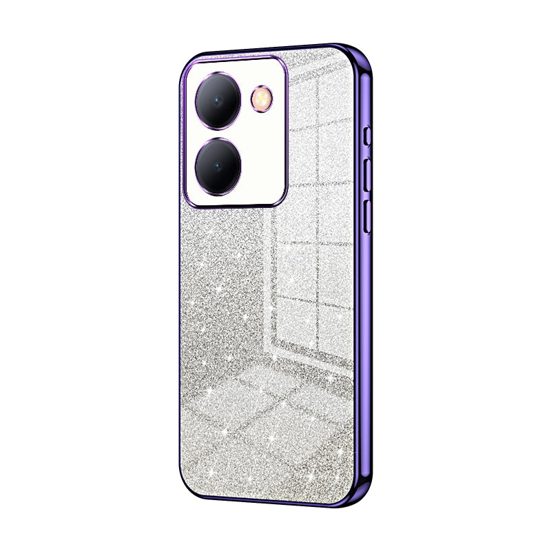 For vivo Y78 Luxurious Electroplated Gradient Glitter Powder Case - Enhanced Lens Protection