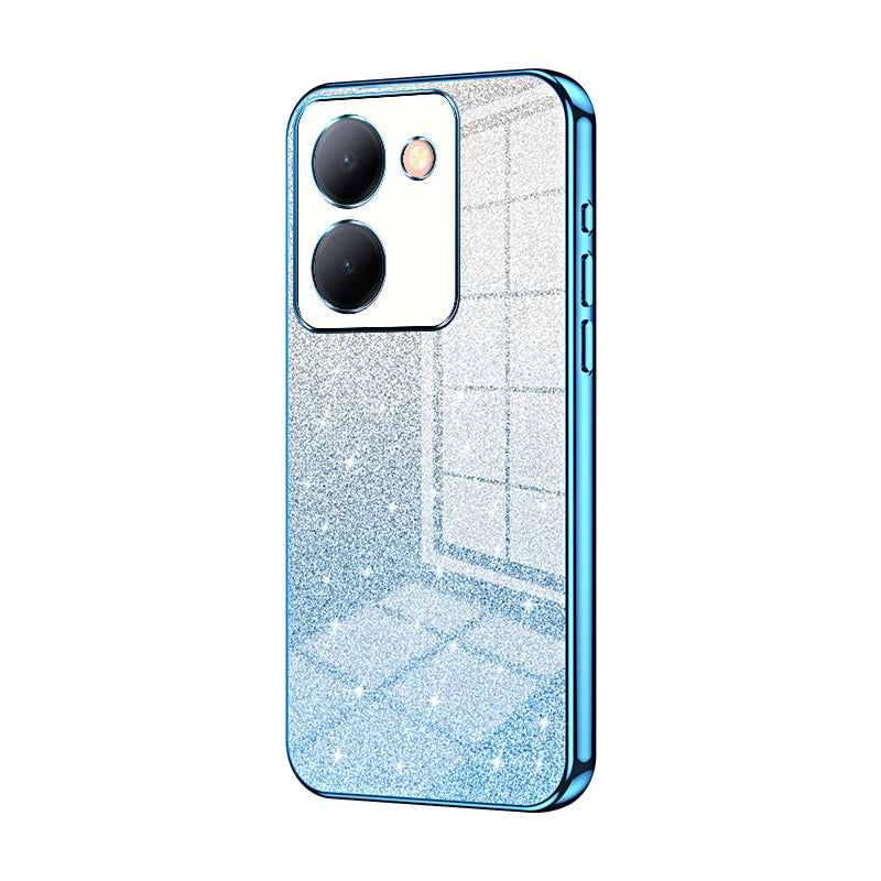 For vivo Y78 Luxurious Electroplated Gradient Glitter Powder Case - Enhanced Lens Protection