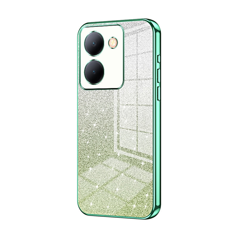 For vivo Y78 Luxurious Electroplated Gradient Glitter Powder Case - Enhanced Lens Protection