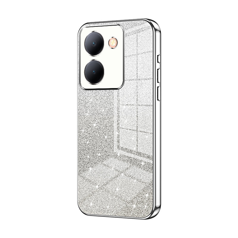 For vivo Y78 Luxurious Electroplated Gradient Glitter Powder Case - Enhanced Lens Protection