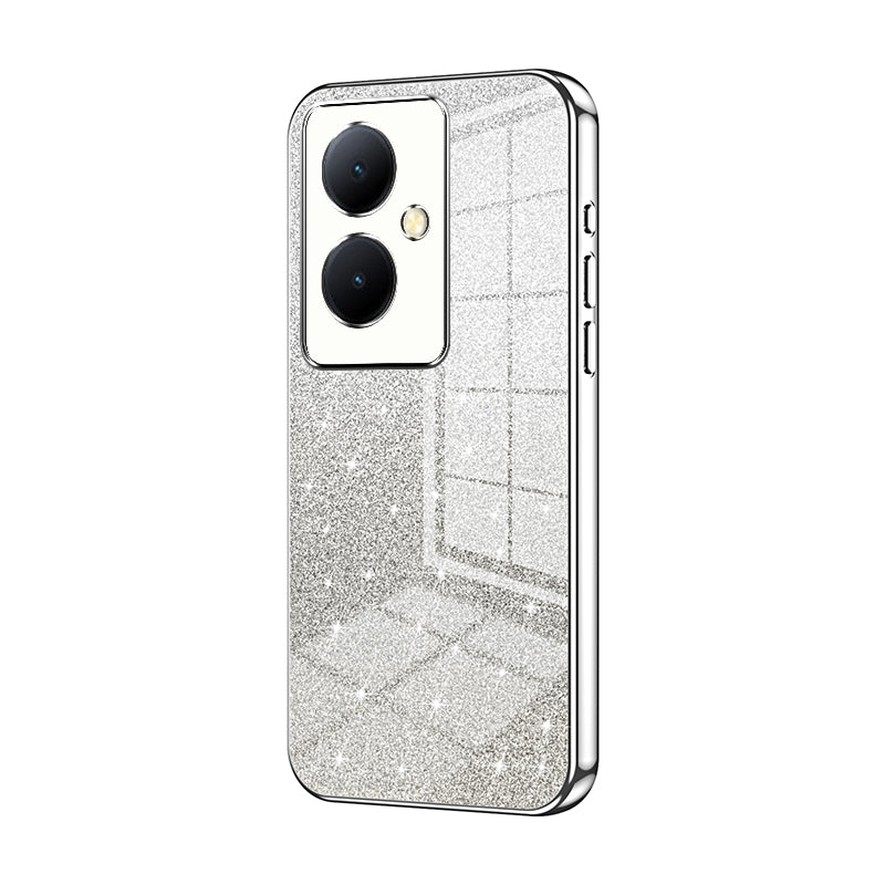 For vivo Y78+ 5G Luxurious Electroplated Gradient Glitter Powder Case - Enhanced Lens Protection