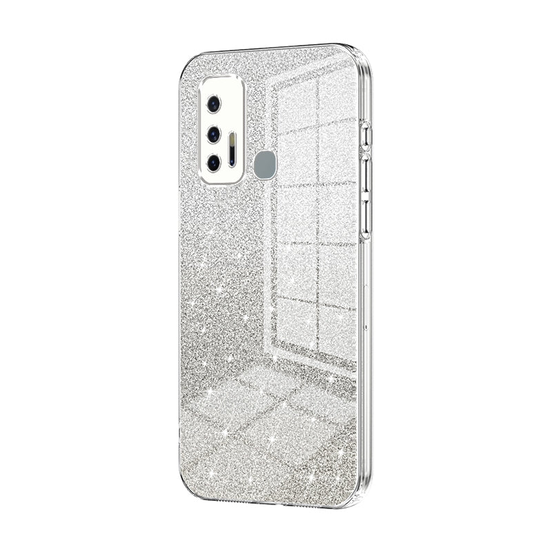 For vivo Z6 5G Luxurious Electroplated Gradient Glitter Powder Case - Enhanced Lens Protection