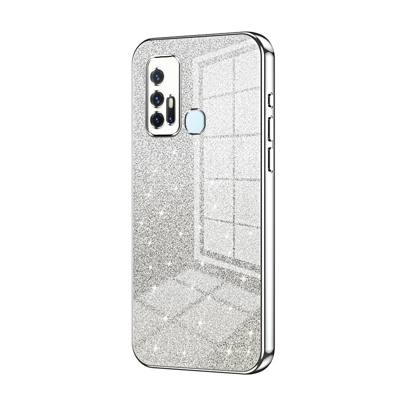 For vivo Z6 5G Luxurious Electroplated Gradient Glitter Powder Case - Enhanced Lens Protection