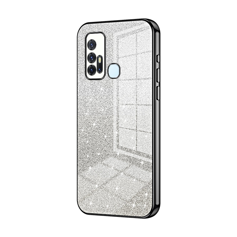 For vivo Z6 5G Luxurious Electroplated Gradient Glitter Powder Case - Enhanced Lens Protection