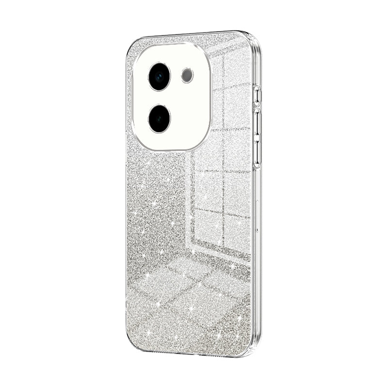 For vivo Y200 Luxurious Electroplated Gradient Glitter Powder Case - Enhanced Lens Protection