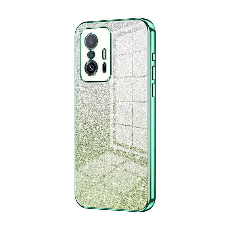 For Xiaomi 11T Pro Luxurious Electroplated Gradient Glitter Powder Case - Enhanced Lens Protection