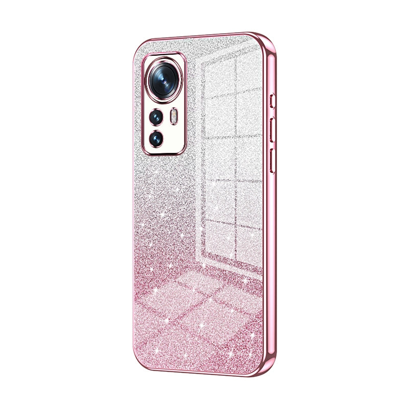 For Xiaomi 12 Luxurious Electroplated Gradient Glitter Powder Case - Enhanced Lens Protection