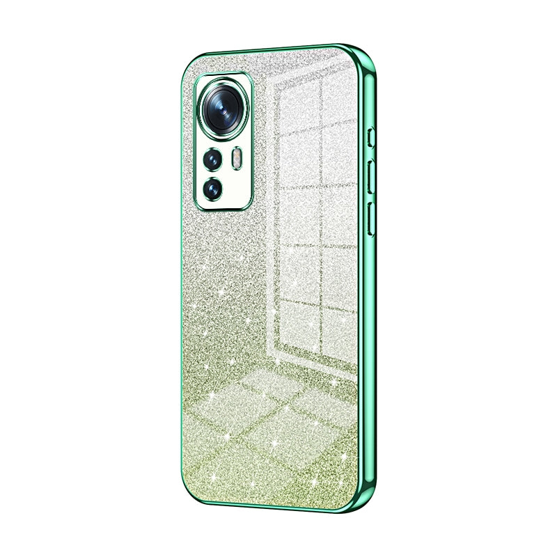 For Xiaomi 12 Luxurious Electroplated Gradient Glitter Powder Case - Enhanced Lens Protection