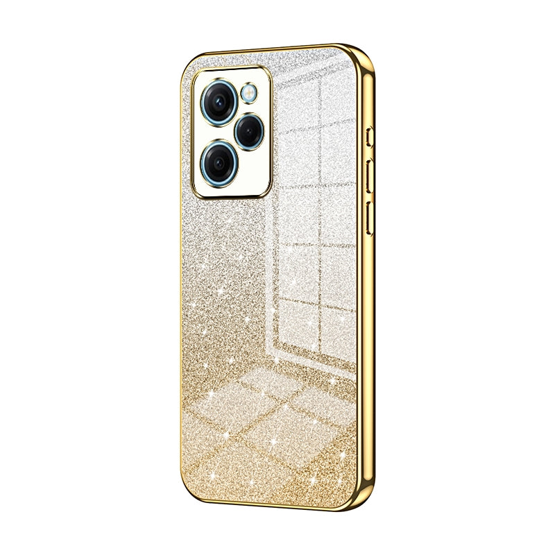 Xiaomi Redmi Note 12 Pro Speed Luxurious Electroplated Gradient Glitter Powder Case - Enhanced Lens Protection