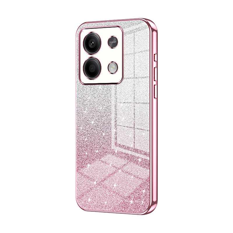 For Xiaomi Redmi Note 13 5G Luxurious Electroplated Gradient Glitter Powder Case - Enhanced Lens Protection