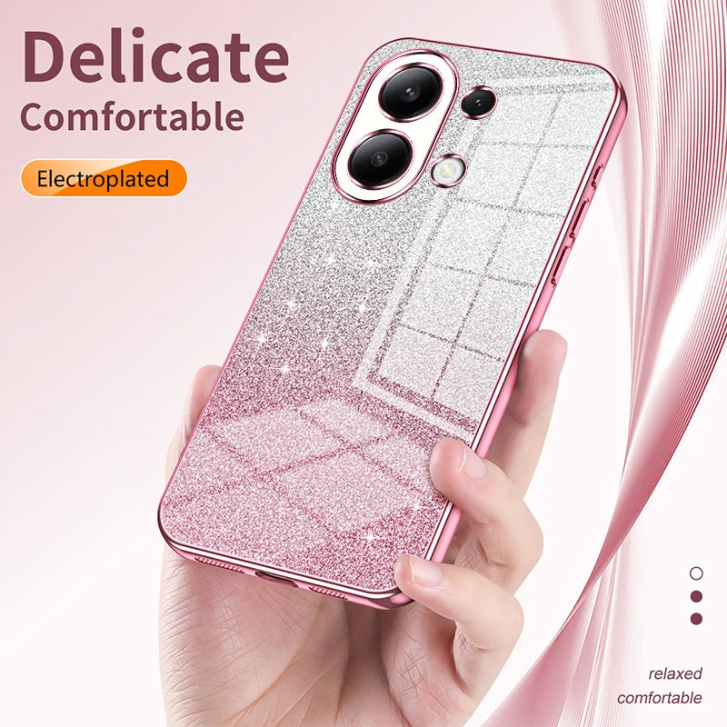 For Xiaomi 12 Luxurious Electroplated Gradient Glitter Powder Case - Enhanced Lens Protection