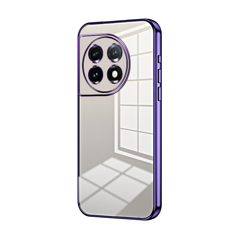 For OnePlus 11 Phone Case with Transparent Plating and Fine Hole Design: Crystal Clear & Scratch-Resistant