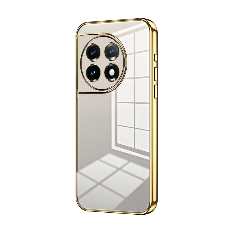 For OnePlus 11 Phone Case with Transparent Plating and Fine Hole Design: Crystal Clear & Scratch-Resistant