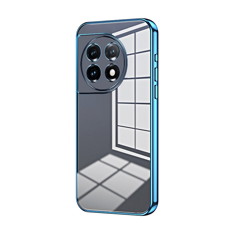 For OnePlus 11 Phone Case with Transparent Plating and Fine Hole Design: Crystal Clear & Scratch-Resistant