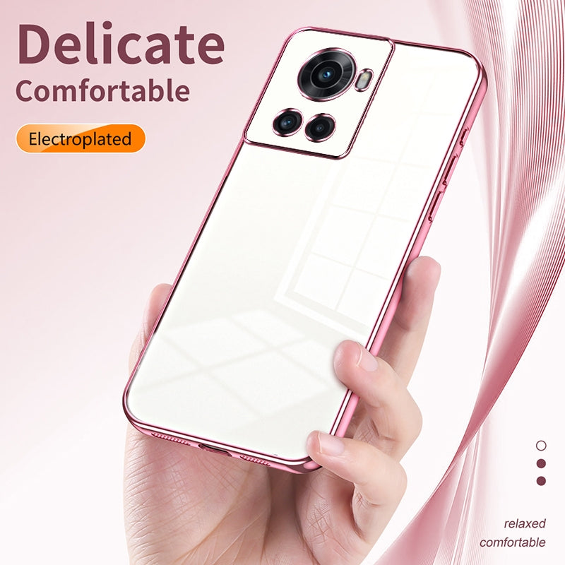OnePlus Ace Phone Case with Transparent Plating and Fine Hole Design: Crystal Clear & Scratch-Resistant