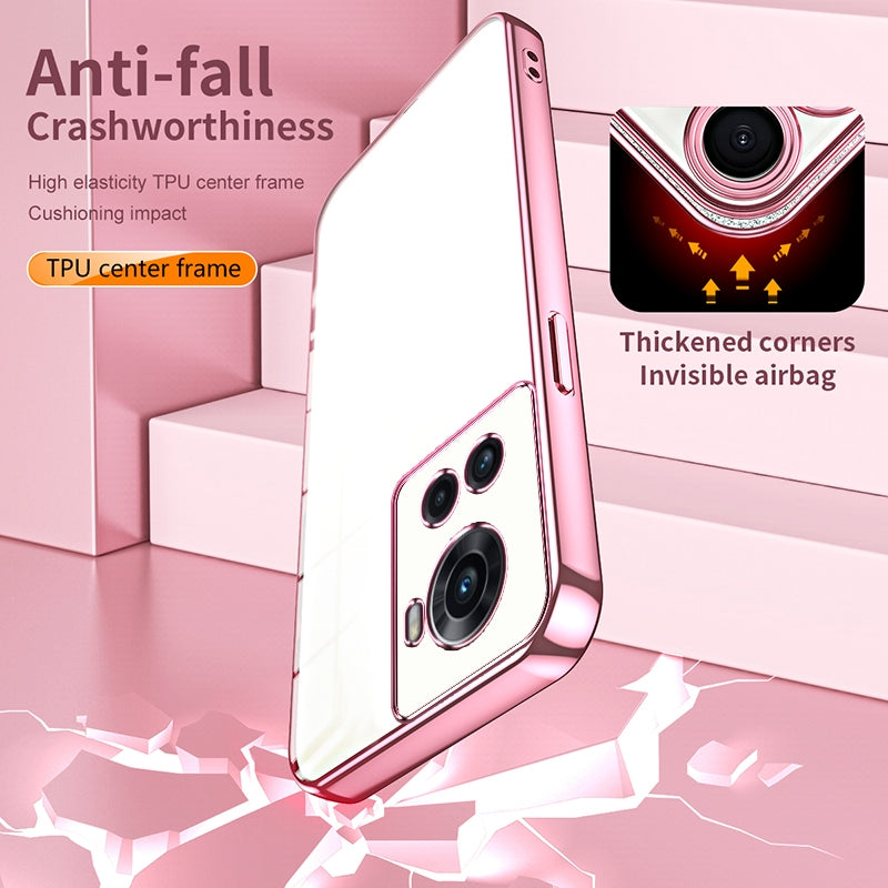 OnePlus 10R Phone Case with Transparent Plating and Fine Hole Design: Crystal Clear & Scratch-Resistant