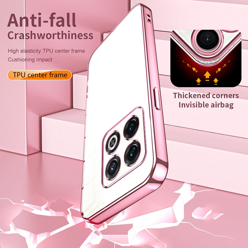 OnePlus 10 Pro Phone Case with Transparent Plating and Fine Hole Design: Crystal Clear & Scratch-Resistant