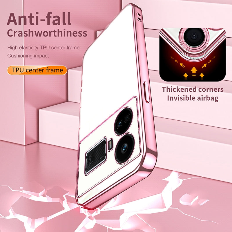 Realme GT5 Phone Case with Transparent Plating and Fine Hole Design: Crystal Clear & Scratch-Resistant