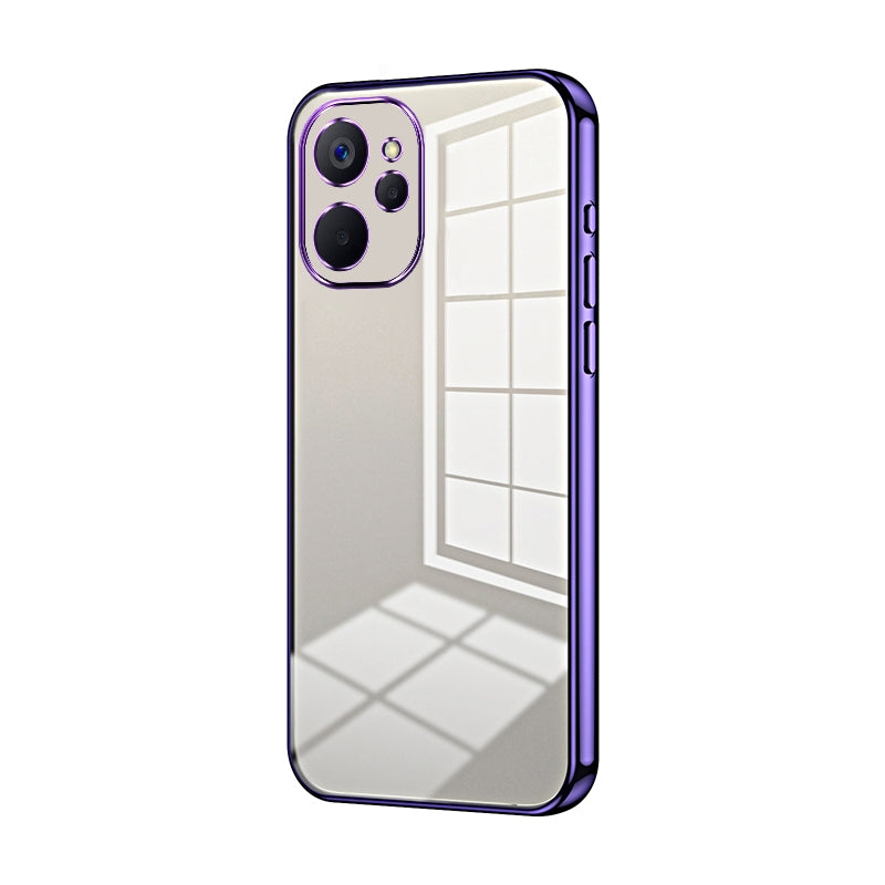 Realme 9i 5G Phone Case with Transparent Plating and Fine Hole Design: Crystal Clear & Scratch-Resistant
