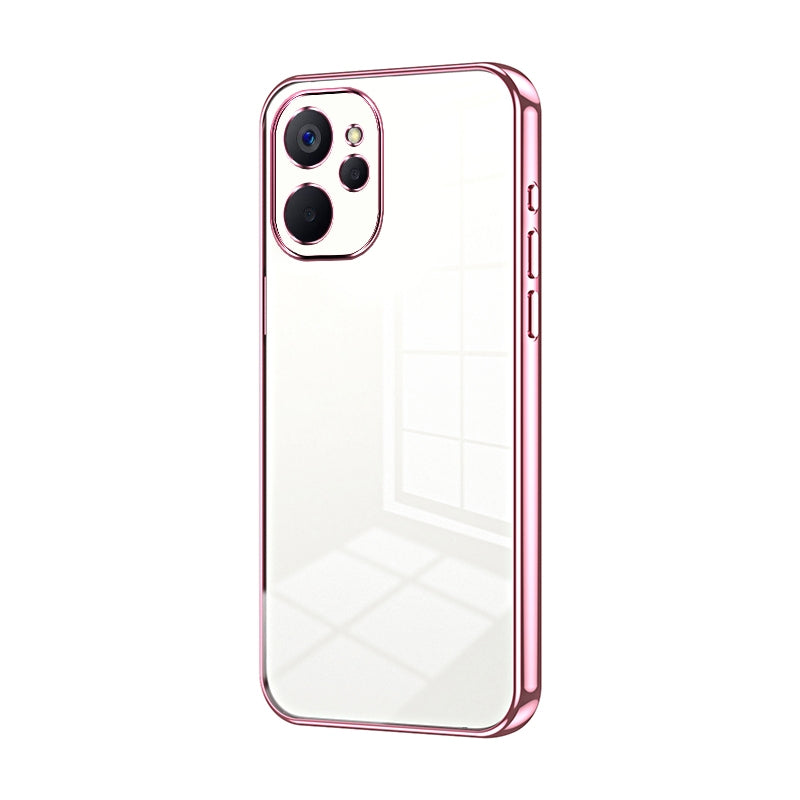 Realme 9i 5G Phone Case with Transparent Plating and Fine Hole Design: Crystal Clear & Scratch-Resistant