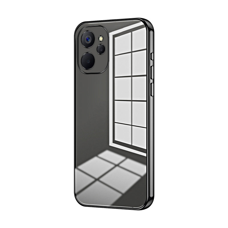Realme 9i 5G Phone Case with Transparent Plating and Fine Hole Design: Crystal Clear & Scratch-Resistant