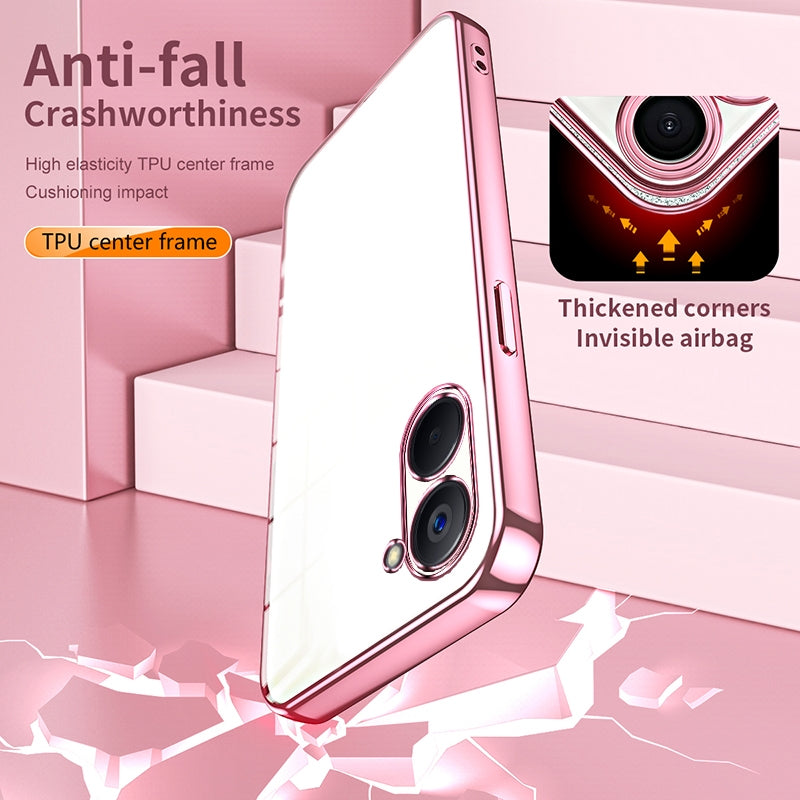 Realme V20 Phone Case with Transparent Plating and Fine Hole Design: Crystal Clear & Scratch-Resistant