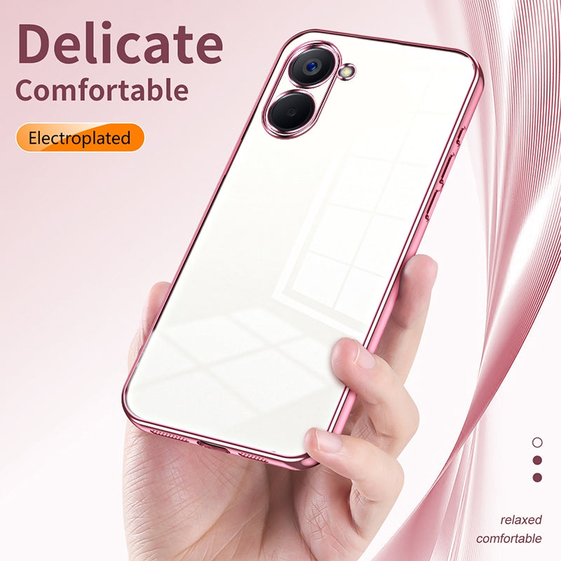 Realme V20 Phone Case with Transparent Plating and Fine Hole Design: Crystal Clear & Scratch-Resistant