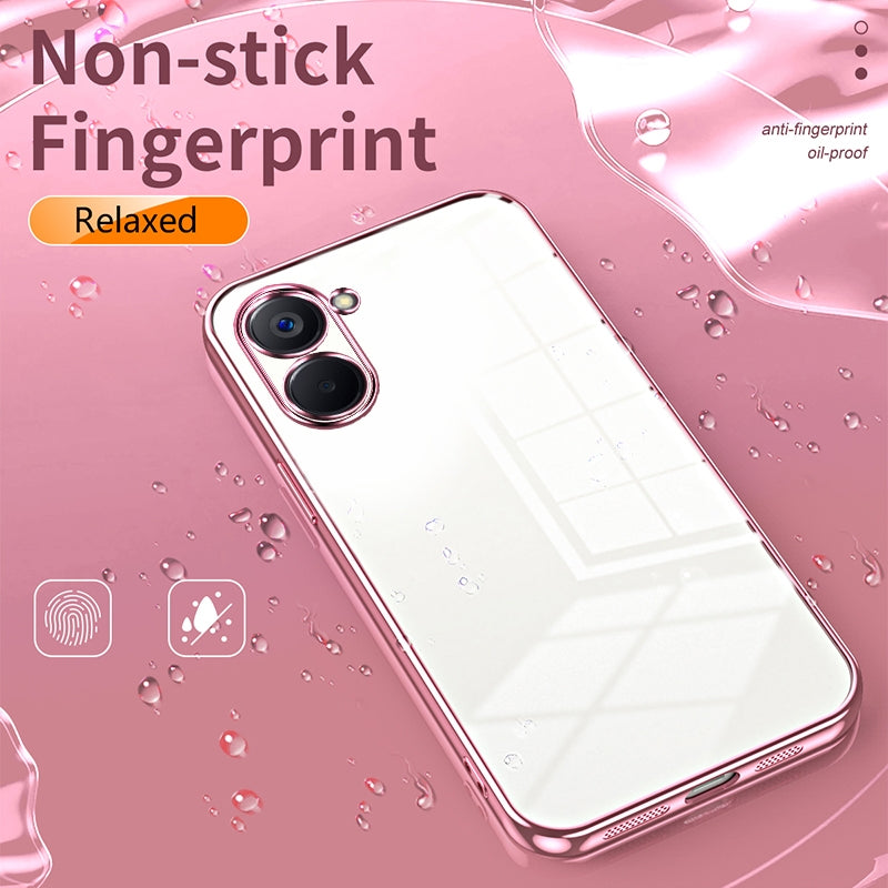 Realme V20 Phone Case with Transparent Plating and Fine Hole Design: Crystal Clear & Scratch-Resistant