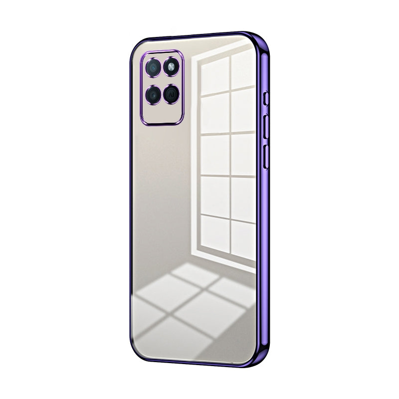For Realme V11 Phone Case with Transparent Plating and Fine Hole Design: Crystal Clear & Scratch-Resistant