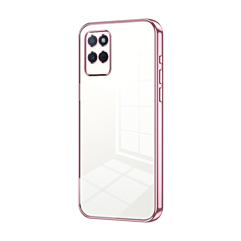 For Realme V11 Phone Case with Transparent Plating and Fine Hole Design: Crystal Clear & Scratch-Resistant