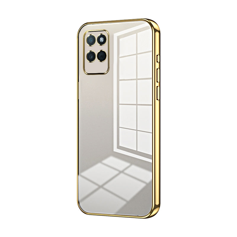For Realme V11 Phone Case with Transparent Plating and Fine Hole Design: Crystal Clear & Scratch-Resistant