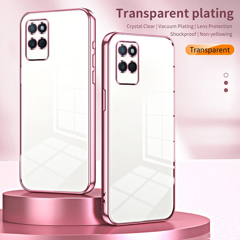 For Realme V11 Phone Case with Transparent Plating and Fine Hole Design: Crystal Clear & Scratch-Resistant