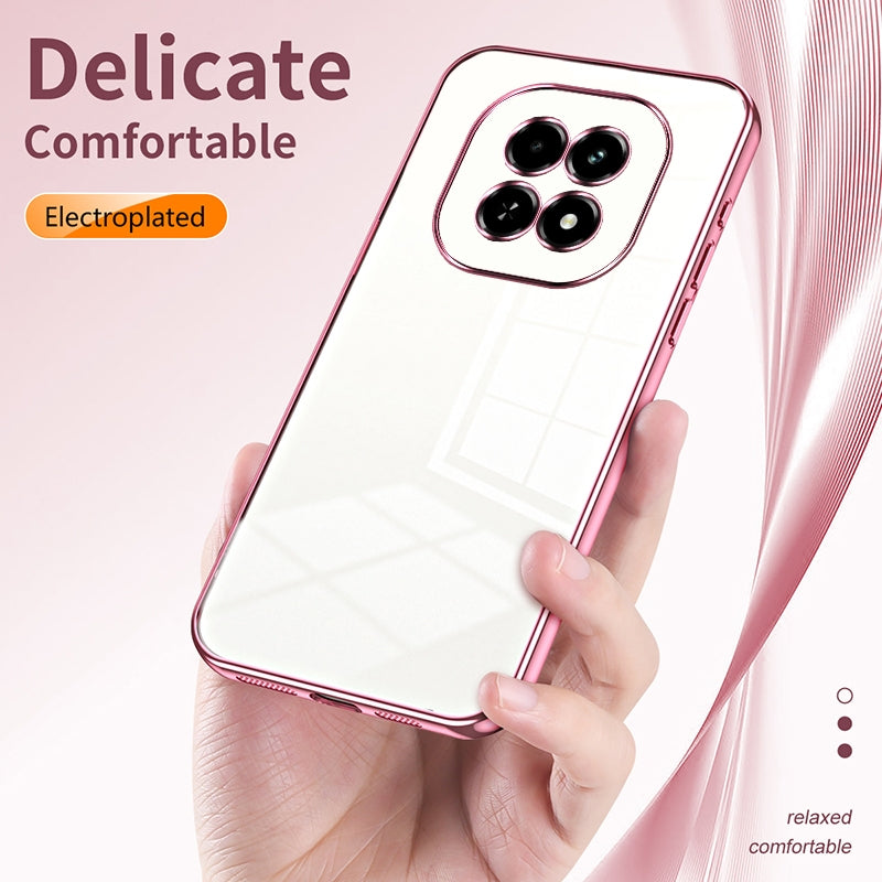 For Realme V60 Phone Case with Transparent Plating and Fine Hole Design: Crystal Clear & Scratch-Resistant