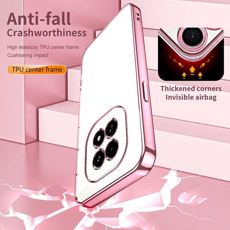 Realme V60 Phone Case with Transparent Plating and Fine Hole Design: Crystal Clear & Scratch-Resistant