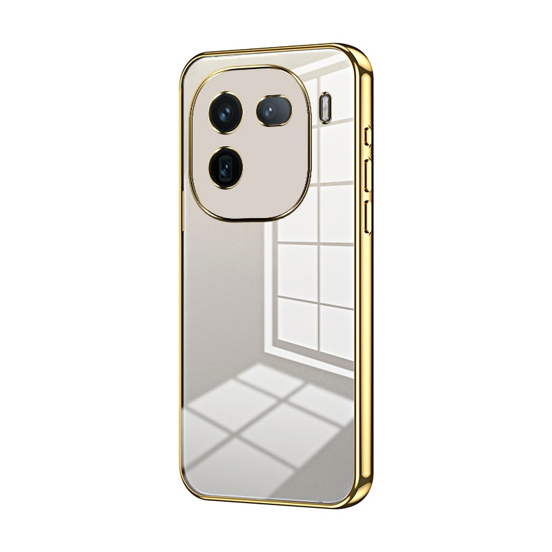 For vivo iQOO 12 Phone Case with Transparent Plating and Fine Hole Design: Crystal Clear & Scratch-Resistant