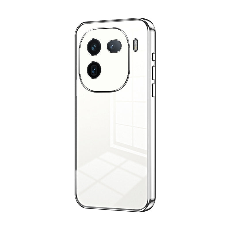 For vivo iQOO 12 Phone Case with Transparent Plating and Fine Hole Design: Crystal Clear & Scratch-Resistant
