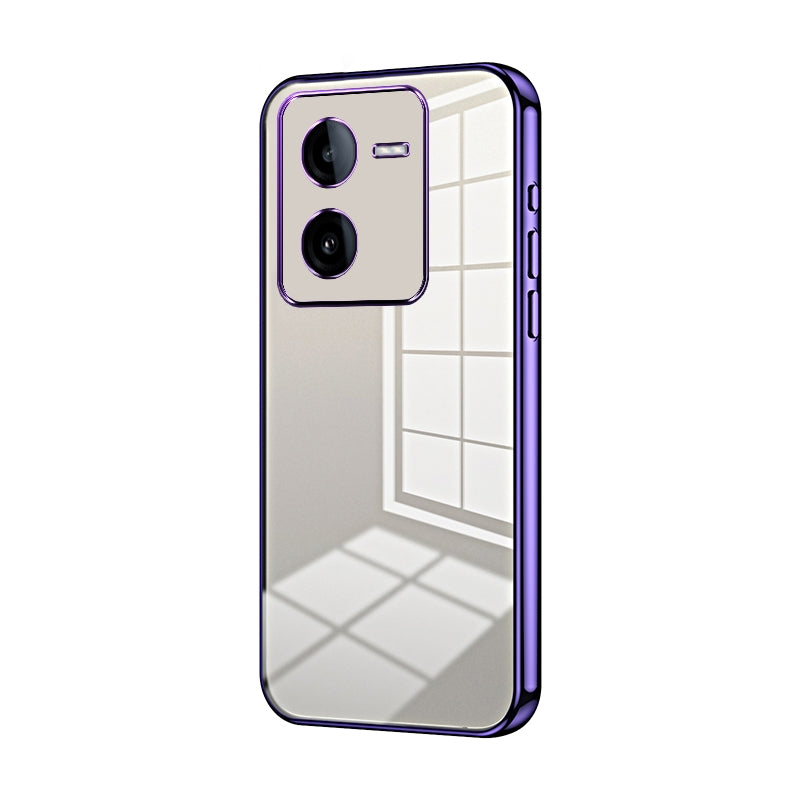For vivo iQOO Z8x Phone Case with Transparent Plating and Fine Hole Design: Crystal Clear & Scratch-Resistant