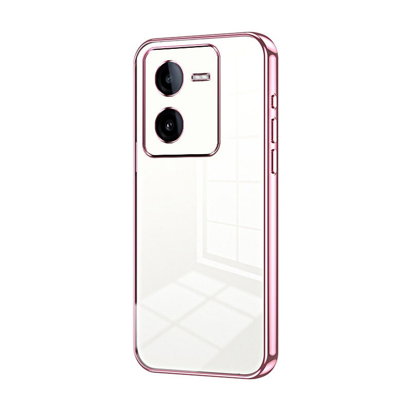For vivo iQOO Z8x Phone Case with Transparent Plating and Fine Hole Design: Crystal Clear & Scratch-Resistant