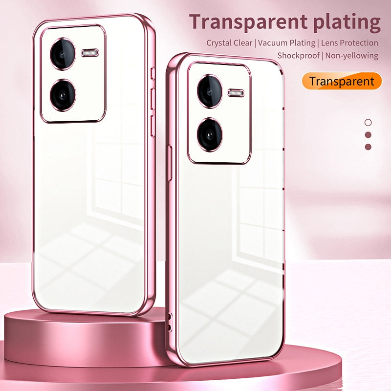 For vivo iQOO Z8x Phone Case with Transparent Plating and Fine Hole Design: Crystal Clear & Scratch-Resistant