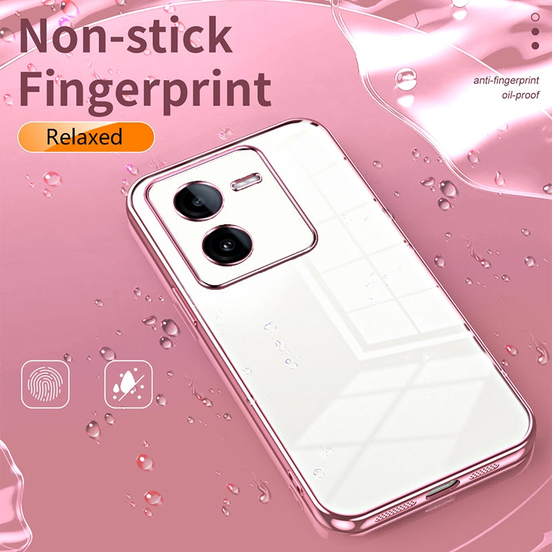 For vivo iQOO Z8x Phone Case with Transparent Plating and Fine Hole Design: Crystal Clear & Scratch-Resistant