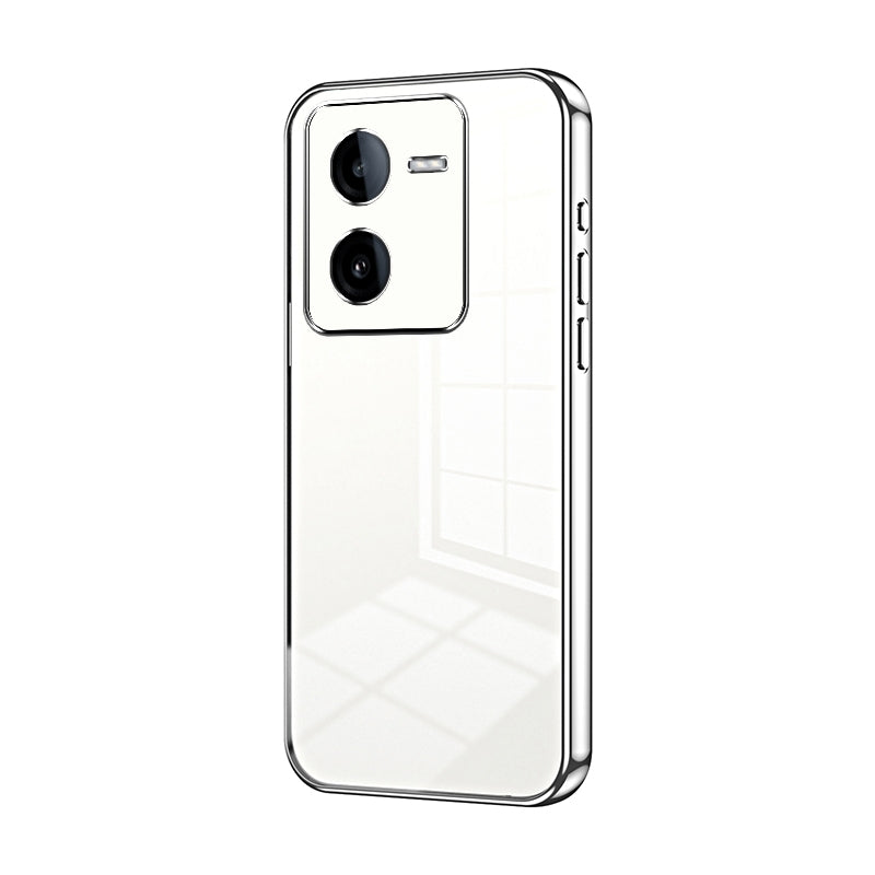 For vivo iQOO Z8x Phone Case with Transparent Plating and Fine Hole Design: Crystal Clear & Scratch-Resistant