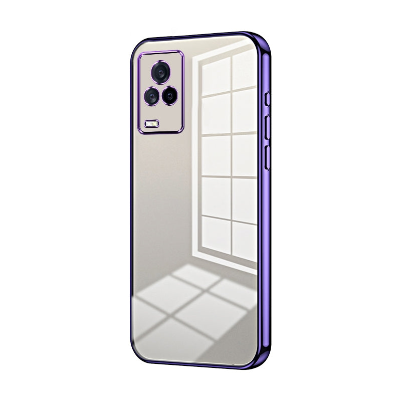 For vivo iQOO 7 Phone Case with Transparent Plating and Fine Hole Design: Crystal Clear & Scratch-Resistant