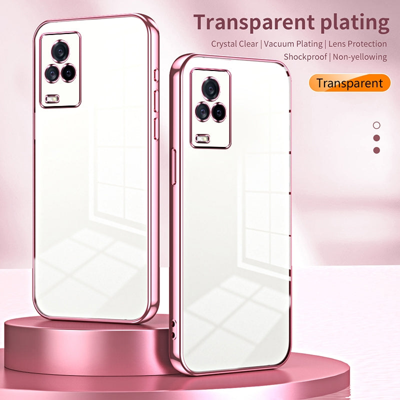 For vivo iQOO 7 Phone Case with Transparent Plating and Fine Hole Design: Crystal Clear & Scratch-Resistant