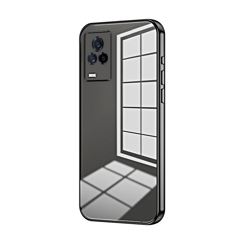 For vivo iQOO 7 Phone Case with Transparent Plating and Fine Hole Design: Crystal Clear & Scratch-Resistant